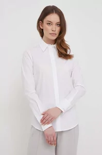 Koszule damskie - Calvin Klein koszula damska kolor biały regular z kołnierzykiem klasycznym - grafika 1