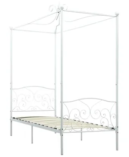 Białe metalowe łóżko z baldachimem 100x200 cm - Orfes - Łóżka - miniaturka - grafika 1