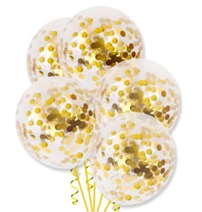 Balony transparentne ze złotym konfetti duże 30cm 5 sztuk urodziny ślub - Wesele i ślub Balony transparentne ze złotym konfetti duże 30cm 5 sztuk urodziny ślub - Wesele i ślub - miniaturka - grafika 1