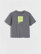 Koszulki dla chłopców - Reserved - T-shirt z nadrukiem - ciemnoszary - miniaturka - grafika 1