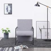 Fotele - vidaXL Fotel z chromowanymi nóżkami, jasnoszary, materiałowy - miniaturka - grafika 1