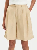 Spodenki damskie - Tommy Hilfiger Bermudy WW0WW41771 Beżowy Relaxed Fit - miniaturka - grafika 1