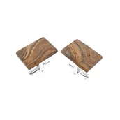 Spinki do mankietów i krawatów - Spinki do mankietów Jaspis Krajobrazowy (S942) Srebro [925] - miniaturka - grafika 1