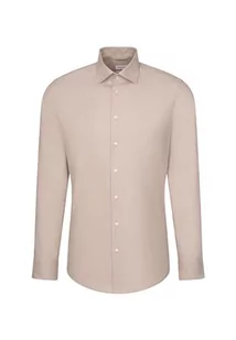Seidensticker Męska koszula slim fit z długim rękawem, Sand, 38 - Koszule męskie - miniaturka - grafika 1
