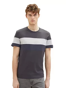 TOM TAILOR Colourblock T-Shirt męski, 10899 - Tarmac Grey, L - Koszulki męskie - miniaturka - grafika 1