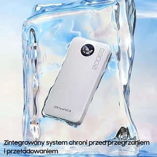 AWEI PowerBank P134K 20000mAh czarny/black wyświetlacz + kable USB/PD/Lightning/MicroUSB - Powerbanki - miniaturka - grafika 3