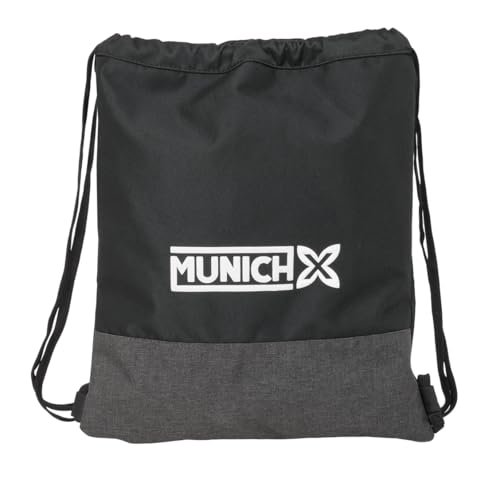 MUNICH TOPO - duży płaski plecak plecak, idealny dla dzieci w różnym wieku, wygodny i wszechstronny, jakość i wytrzymałość, 35 x 40 cm, Czarny (Black), M, Casual