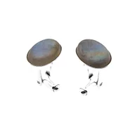 Spinki do mankietów i krawatów - Srebrne spinki do mankietów Labradoryt oprawiony (S964) - miniaturka - grafika 1