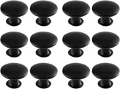 Zawiasy, okucia i inne akcesoria - Uchwyty do szuflad w stylu retro, gałki do szafek, uchwyty do szafek (12 sztuk, czarne) - miniaturka - grafika 1