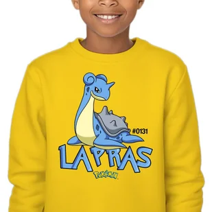 Bluza Dziecięca Żółta Bez Kaptura Super Prezent Dla Dziecka Lapras 128 Wz - Bluzy dla dziewczynek - miniaturka - grafika 1