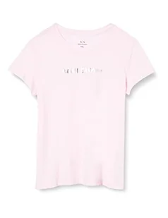 Armani Exchange Damska koszulka z krótkim rękawem, slim fit, okrągły dekolt, ilusion, bardzo duża, iluzja, XL - Koszulki i topy damskie - miniaturka - grafika 1