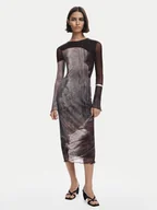 Sukienki - Desigual Sukienka codzienna Abyss Lacroix 25WWVK01 Brązowy Slim Fit - miniaturka - grafika 1