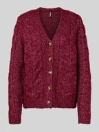 Swetry damskie - Kurtka z dzianiny o kroju regular fit z dodatkiem wełny model ‘NINA’ - miniaturka - grafika 1