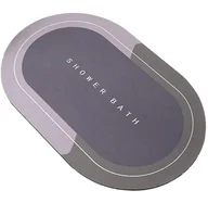 Dywaniki łazienkowe - DYWANIK Łazienkowy antypoślizgowy owalny 60x40cm szary AG946B - miniaturka - grafika 1