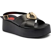 Sandały damskie - Love Moschino Skórzane sandały DAYDREAM70 O - miniaturka - grafika 1