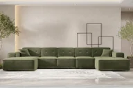 Narożniki - Sofa w kształcie U PULA narożnik 462cm tkanina Perfect Harmony zielony - miniaturka - grafika 1