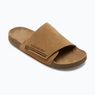 Klapki i japonki męskie - Klapki męskie Quiksilver Rivi Suede tan 1 - miniaturka - grafika 1