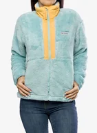 Bluzy sportowe męskie - Polar damski Columbia Boundless Discovery Sherpa Full Zip - aqua haze/sunset peach - miniaturka - grafika 1
