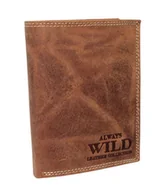 Portfele - Portfel Męski Skórzany ALWAYS WILD Skóra Licowa Duży Pionowy Dwa Skrzydełka RFID N4-P-CHM 0990 JASNY BRĄZOWY 13 x 10 x 2 [cm] - miniaturka - grafika 1