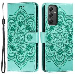 Etui ze skóry PU z nadrukiem mandali do Samsunga Galaxy A56 5G, portfel, kolor zielony Wielobarwny Green - Portfele - miniaturka - grafika 1