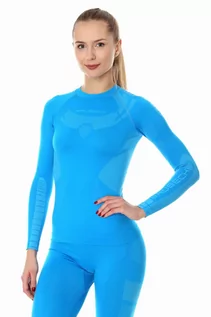 Bielizna sportowa damska - Bluza termoaktywna damska Brubeck Dry LS13070 niebieski - grafika 1
