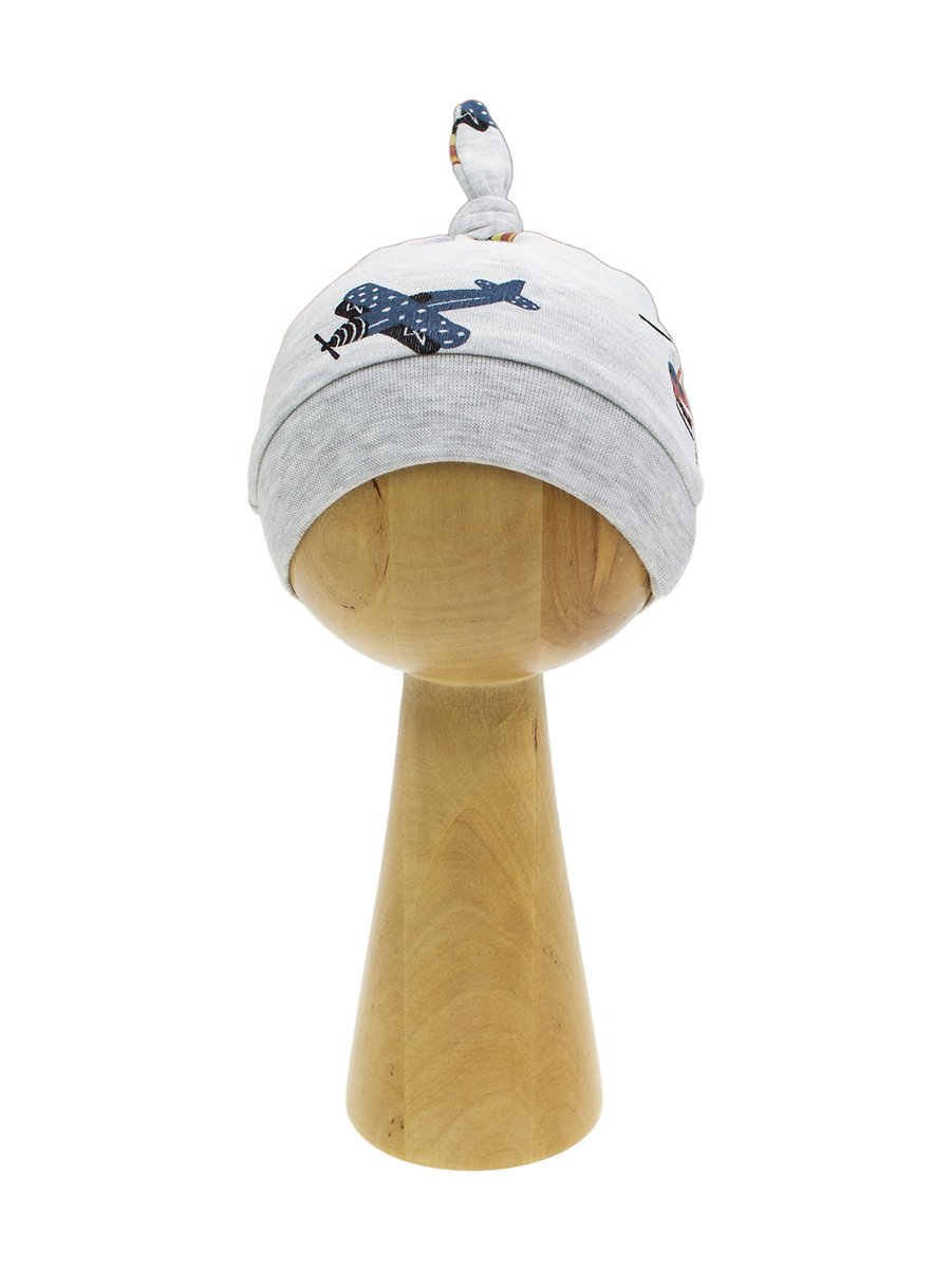 Chłopięca czapka samoloty szara Nicol