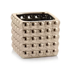 Doniczka Osłonka Ceramiczna NOWOCZESNA12,5CM Złota - Pozostałe akcesoria do uprawy roślin - miniaturka - grafika 1