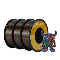 Filamenty i akcesoria do drukarek 3D - filament do drukarek 3D, trójkolorowy materiał jedwabny, szpula bez pęcherzyków powietrza, zielono-fioletowo-miedziany - miniaturka - grafika 1