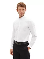 Koszule męskie - TOM TAILOR Męska koszula biznesowa Slim Fit z bawełny ze stretchem, 20000-biały, 3XL - miniaturka - grafika 1
