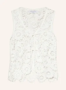 Seafolly Bluzka Secret Garden Z Dziurkowaną Koronką weiss - Bluzki damskie - miniaturka - grafika 1