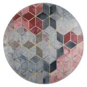 Dywany - Różowo-jasnoszary okrągły dywan odpowiedni do prania ø 80 cm – Vitaus - miniaturka - grafika 1