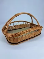 Tace i patery - Tacka z wikliny z rączką szary spód 50x40x28 cm - miniaturka - grafika 1