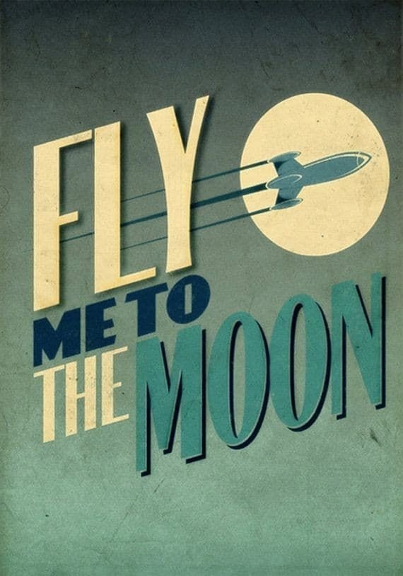 PODKŁADKA POD MYSZ Z Nadrukiem 22x18 cm Fly Me To The Moon Tekst Prezent