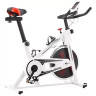 Rowery treningowe - VidaXL Rower spinningowy do ćwiczeń, z pomiarem pulsu, biało-czerwony 92136 VidaXL - miniaturka - grafika 1