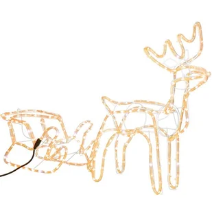 Renifer Led świąteczny z saniami 120 cm świetlna dekoracja do ogrodu biały ciepły + flash - Ozdoby bożonarodzeniowe - miniaturka - grafika 1