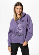 Bluzy damskie - Bluza damska z kapturem Pitbull Washed Love Bites fioletowa XS/S - miniaturka - grafika 1