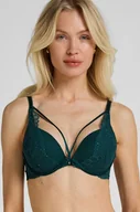 Biustonosze - Hunkemöller Biustonosz usztywniany push-up z fiszbinami Isadora Zielony - miniaturka - grafika 1