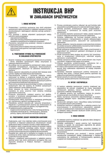 IAG22 INSTRUKCJA BHP W ZAKŁADACH SPOŻYWCZYCH, PN - PŁYTA PCV 1MM; (245X350MM) - Instrukcje stanowiskowe BHP - miniaturka - grafika 1