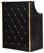 Lady recepcyjne - Recepcja fryzjerska lakierowana Diamond 80 cm kosmetyczna do salonu gabinetu SPA czarny - miniaturka - grafika 1