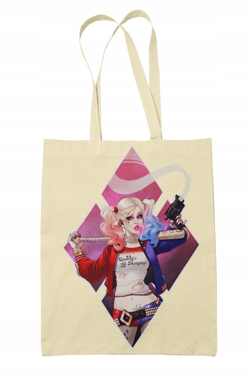 Torba Shopper-materiał-na ramie-Harley Quinn-joker