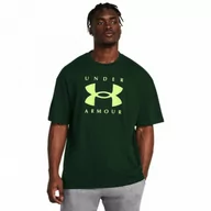 Koszulki sportowe męskie - Męski t-shirt z nadrukiem Under Armour UA M Hw Os Branded Ss - czarny - UNDER ARMOUR - miniaturka - grafika 1