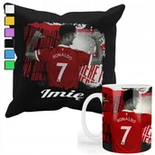 Gadżety dla niej i dla niego - ZESTAW KUBEK + POSZEWKA Z NADRUKIEM-DLA FANA CRISTIANO RONALDO PIŁKA +IMIĘ - miniaturka - grafika 1