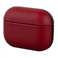 Akcesoria do słuchawek - Uniq UNIQ etui Terra AirPods Pro Genuine Leather czerwony/red UNIQ403RED - miniaturka - grafika 1