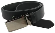 Paski - Pasek Męski Skórzany Arucce (PL) Skóra Licowa EXTRA 35 mm CZARNY Gładki Klamra Bezniklowa Samozaciskowa SREBRNA 3 - miniaturka - grafika 1
