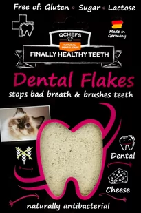 QCHEFS CAT Dental Flakes do higieny jamy ustnej dla KOTA 80g - Przysmaki dla kotów - miniaturka - grafika 1