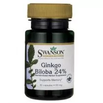 Swanson, Usa Ginkgo Biloba 24% ekstrakt 60mg 30 kaps. - Serce i układ krążenia - miniaturka - grafika 1