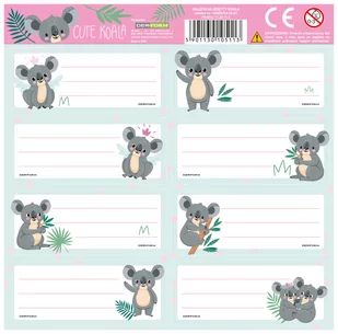 Derform, Naklejki Na Zeszyty, Koala - Szkolne artykuły papiernicze - miniaturka - grafika 1