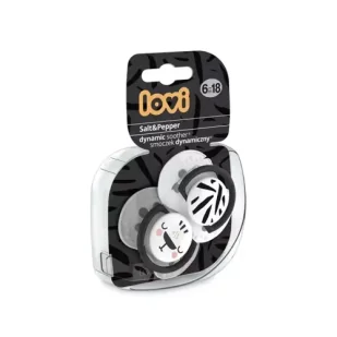 Lovi Smoczek silikonowy dynamiczny 6-18 Salt pepper - Smoczki uspokajające - miniaturka - grafika 1