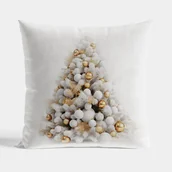 Poszewki na poduszki - Poszewka Dekoracyjna Złota Choinka Velvet 40X40 Cm - miniaturka - grafika 1