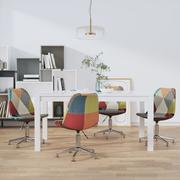 Krzesła - Lumarko Obrotowe krzesła stołowe, 4 szt., obite patchworkową tkaniną - miniaturka - grafika 1